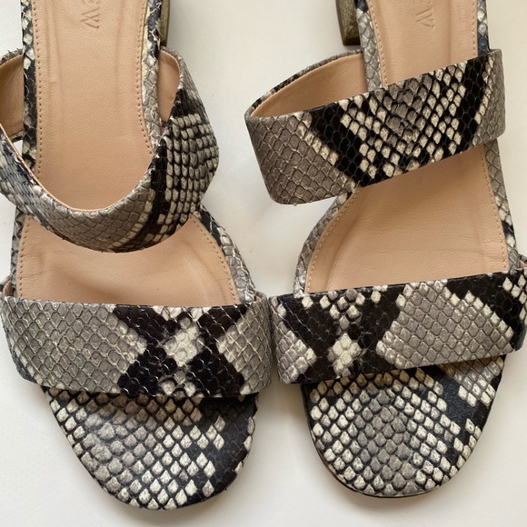 J. Crew Snakeskin Leather Slide Heeled Sandals - Picture 5 of 13